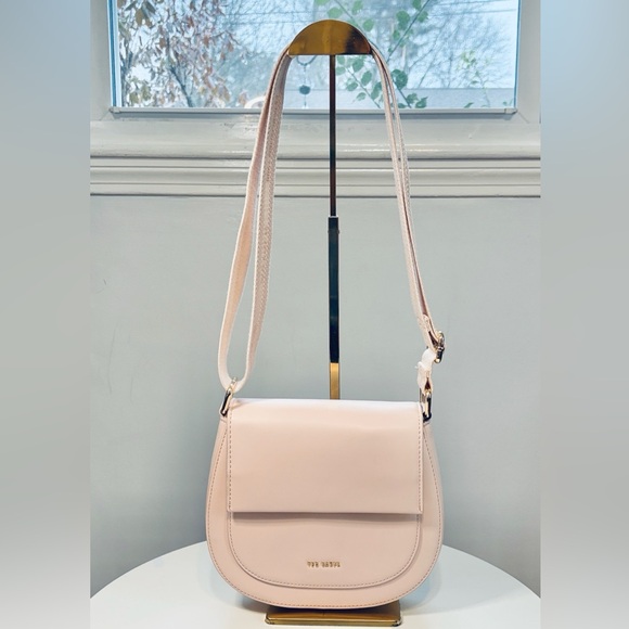 TED BAKER London NWT Baby Pink Webbing Darcell Satchel Crossbody bag MSRP $280 - Picture 3 of 14